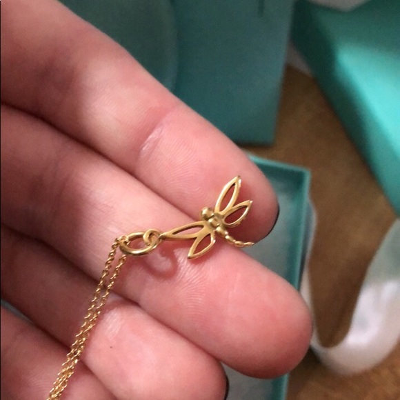 Tiffany&Co dragonfly charm and necklace gold - Picture 8 of 8